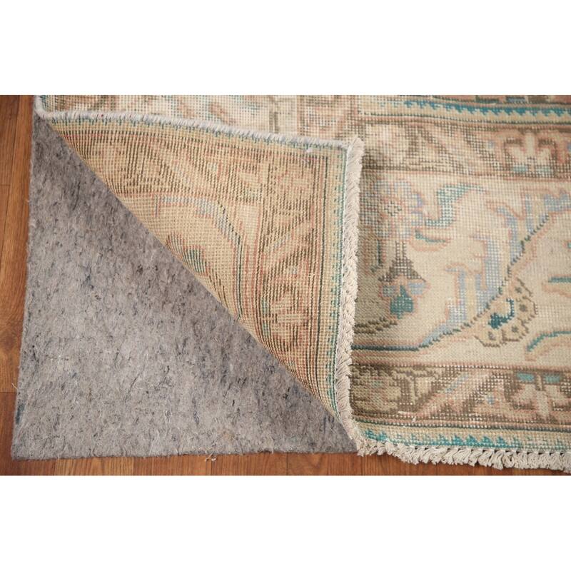 Hand Knotted Oriental 100% Wool Carpet Traditional All-Over Pink Tabriz Area Rug - 12' 4'' X 9' 2''