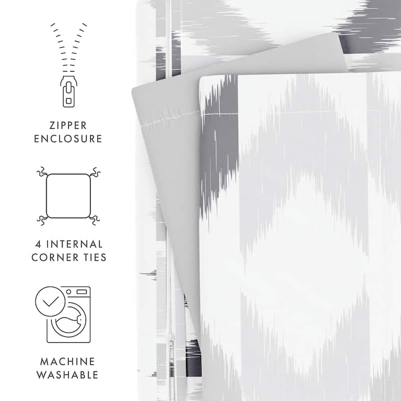 Becky Cameron Chevron Sleep 3-Piece Reversible Duvet Cover Set