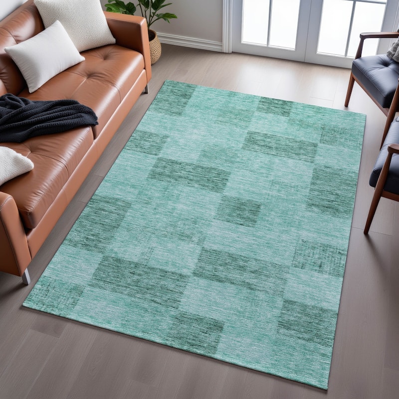 Premium Washable Super Soft Modern Checker Mayfield Rug