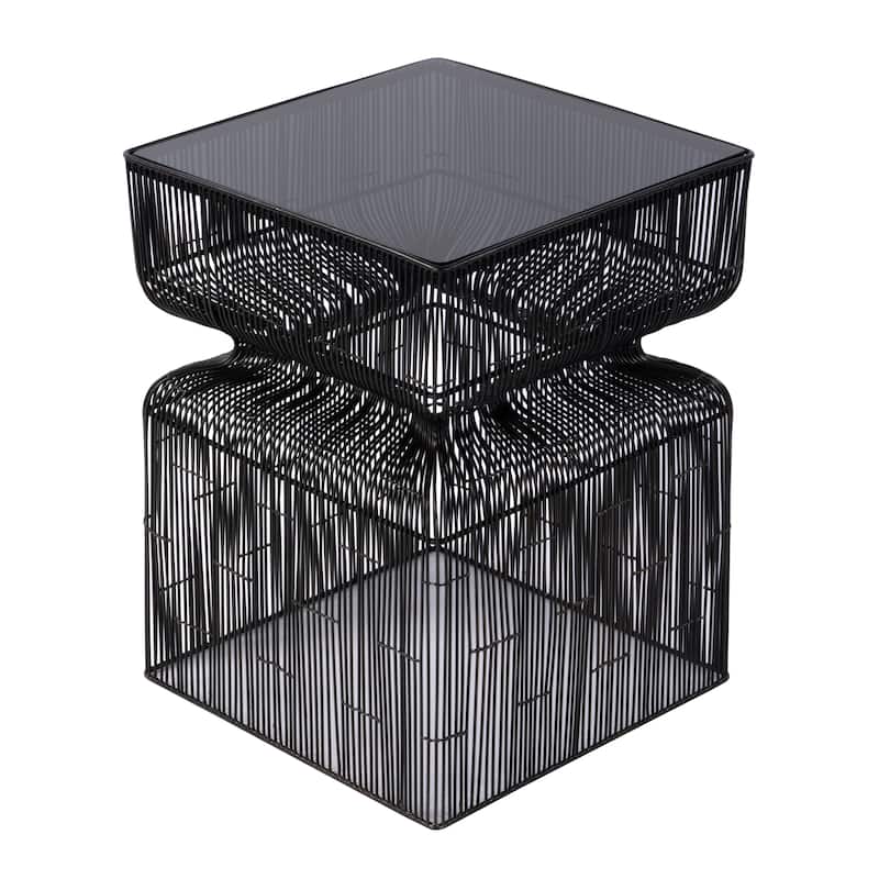 Ivar 14 in. W Square Stainless Steel Modern End Table