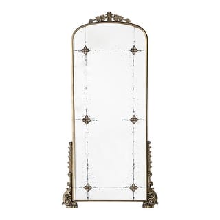 Antique Style Arched Baroque Wall Mirror - 48.5" - Gold