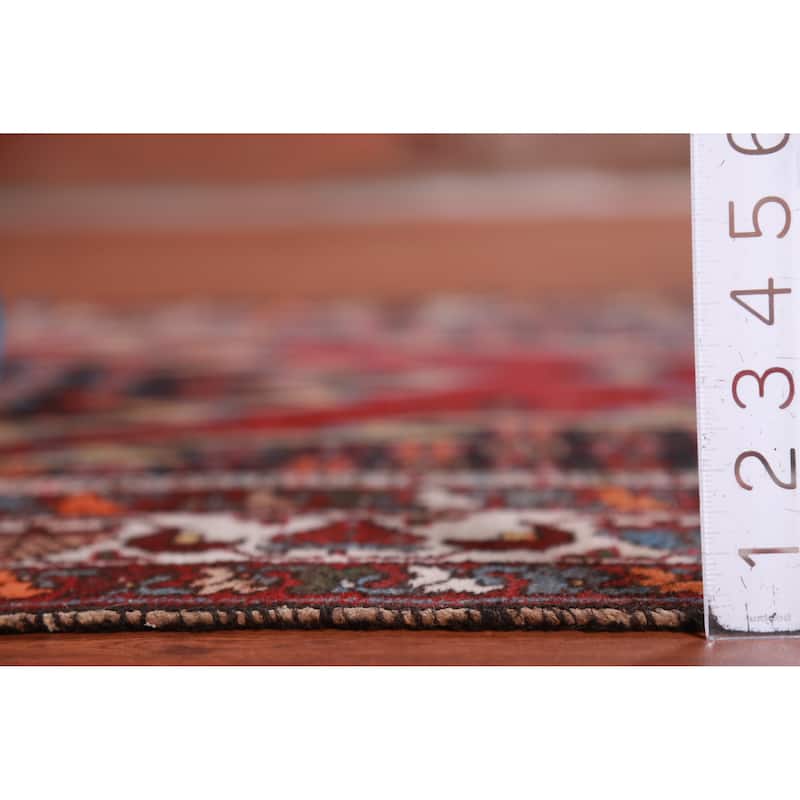 Hand Knotted Oriental 100% Wool Carpet Traditional Medallion Navy Blue & Blues Hamedan Area Rug - 6' 7'' X 4' 2''
