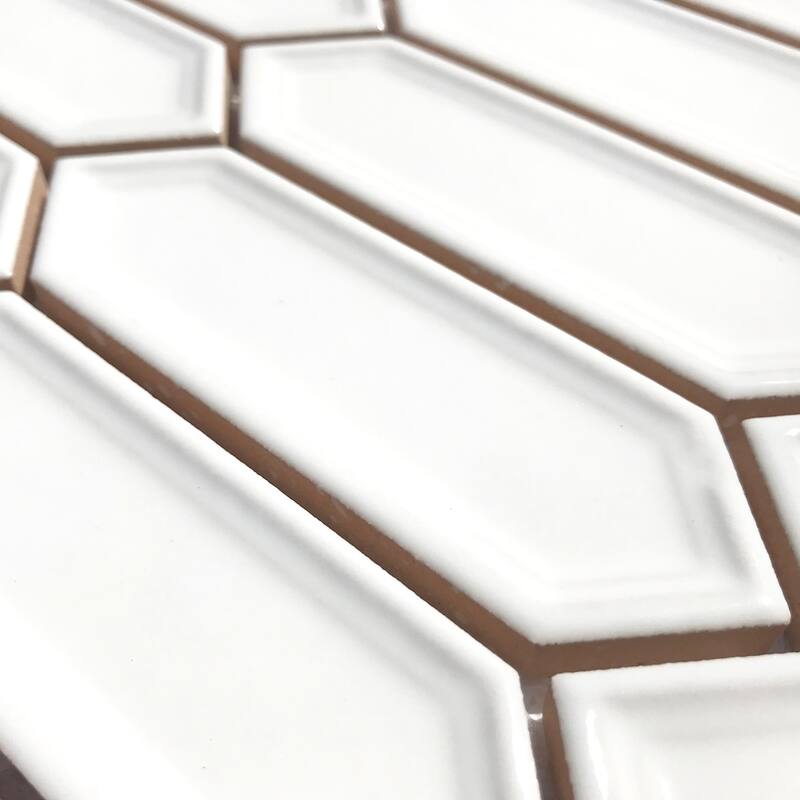 Forio 1.2" x 4.2" Picket Glossy Porcelain Mosaic Tile