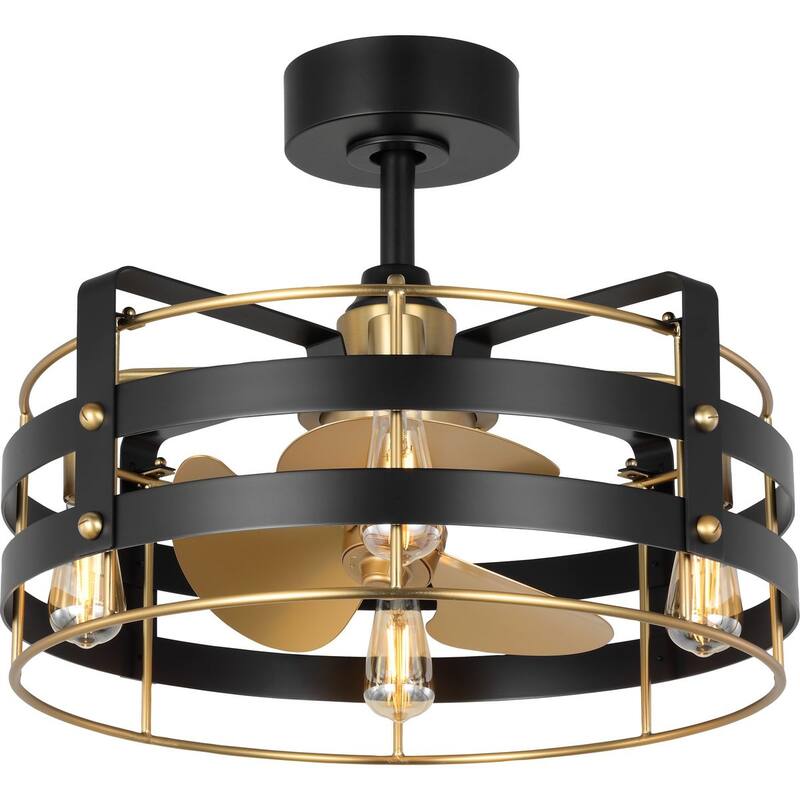 Sewell Collection 24-in. Three-Blade Matte Black Modern Ceiling Fan - 24 in x 24 in x 19.1875 in - 24 in x 24 in x 19.1875 in