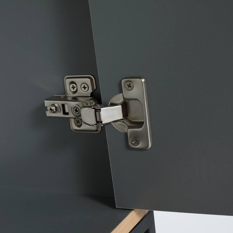 Wood Bathroom Vanity Cabinet With Resin Basin and Shelf, 24x18x35 inch