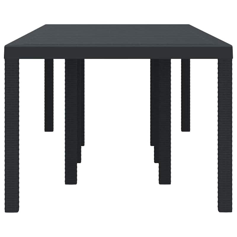 vidaXL Garden Table Anthracite/Brown poly rattan - 98.4 x 39.4 x 28.7 inch