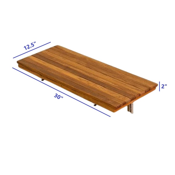 Teak floating store shower bench