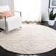 preview thumbnail 19 of 21, SAFAVIEH Sparta Shag Akane Geometric Rug 5' Round - Ivory/Beige