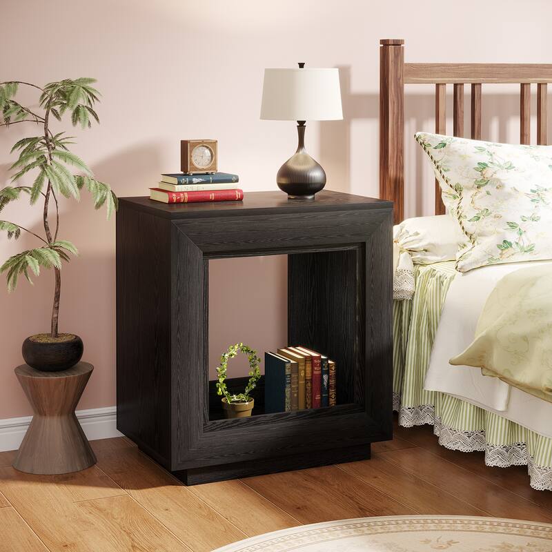 End Table, Side Table with Storage Shelf, Nightstand Bedside Table for Bedroom, Living Room, Entryway
