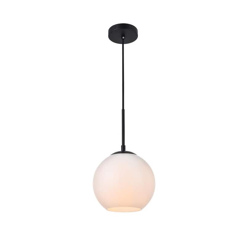 1-light Modern Frosted White Glass Orb Pendant