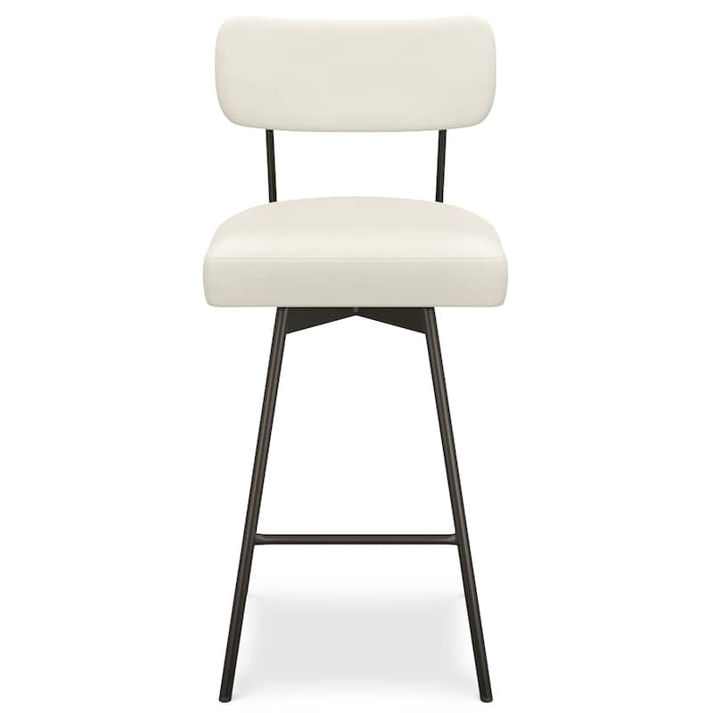WYNDENHALL Meredith Modern Swivel Bar Stool (Set of 2) - 19.9" D x 18.9" W x 39.8" H