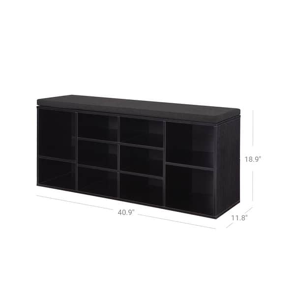 VASAGLE Shoe Storage Bench with Cushion, Holds up to 440lb 9'6" x 12