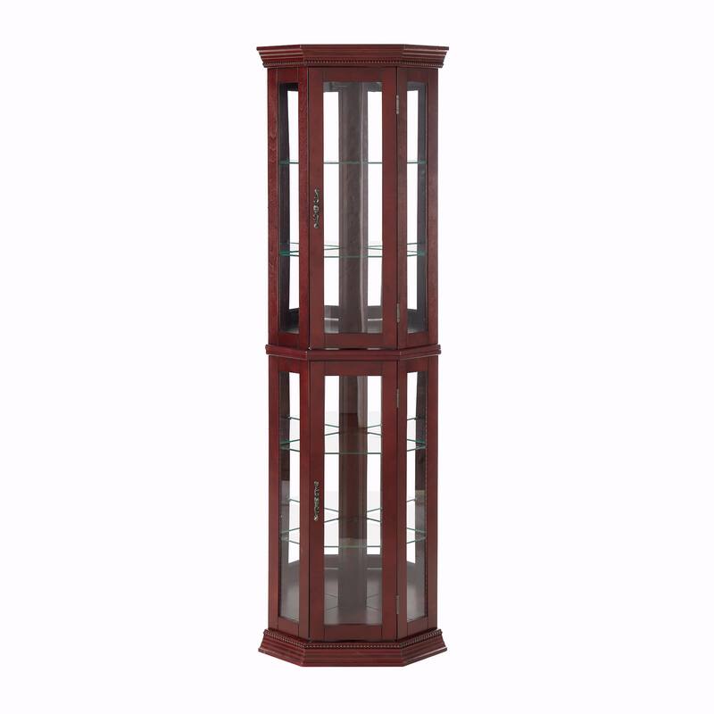 Corner Curio Cabinet with Lights(E26 light bulb not included)