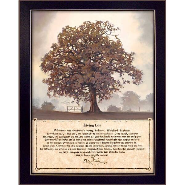 slide 1 of 3, "Living Life" By Bonnie Mohr, Ready to Hang Framed Wall Art, Black Frame