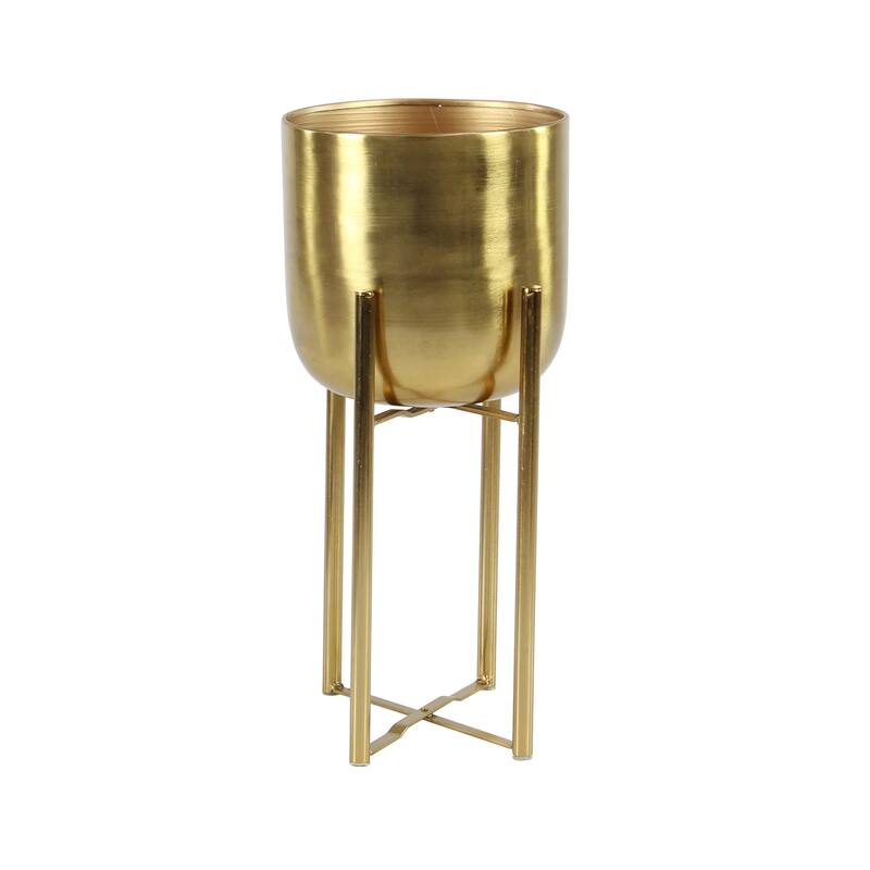 Modern Metallic Glam Planter Collection - Set of 2 - Multiple Sizes - Gold, Silver, White or Black
