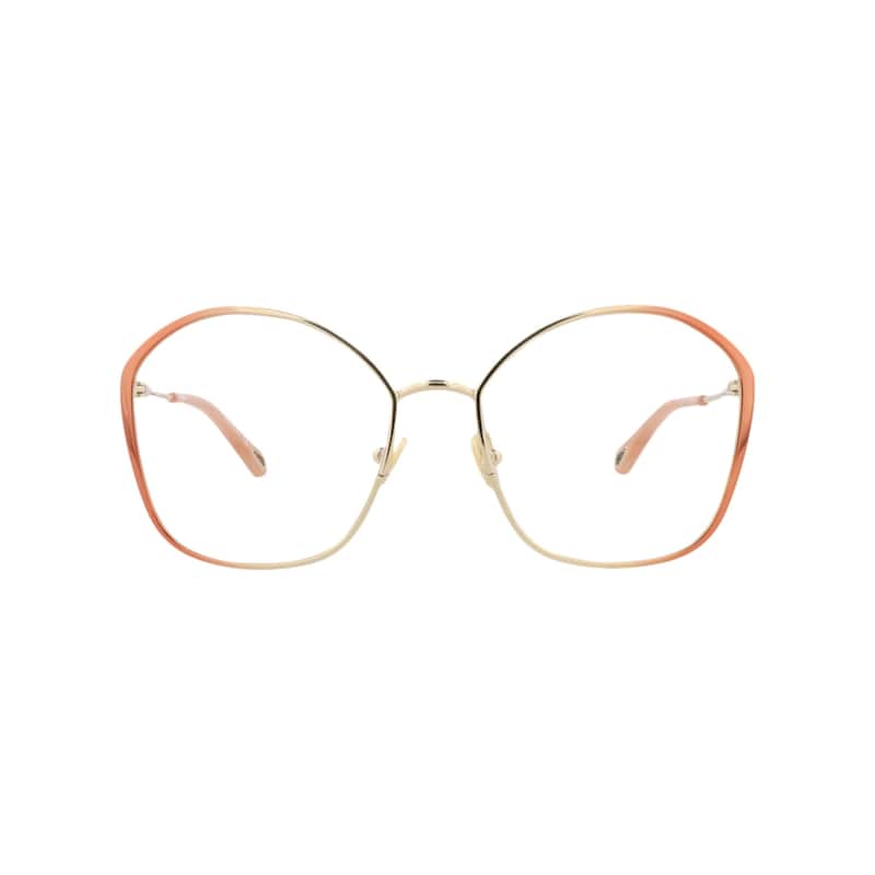 Chloé Square-Frame Metal Optical Frames - Nude Nude Transparent
