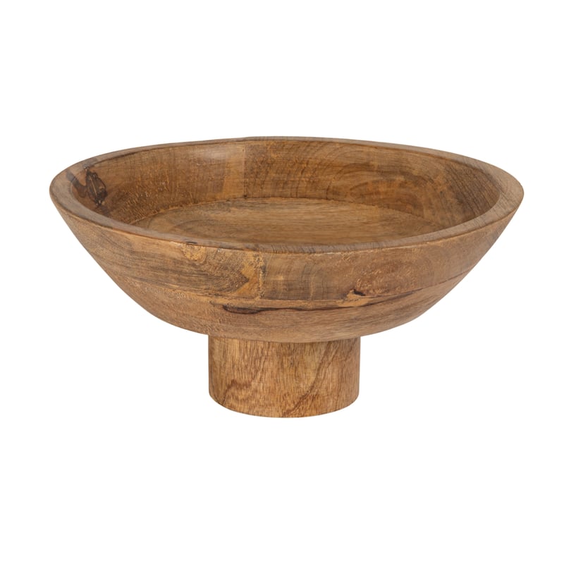 Mango wood footed bowl - Natural - 1 Piece