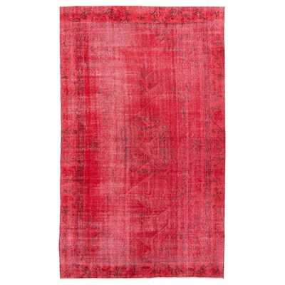 ECARPETGALLERY Hand-knotted Color Transition Dark Red Wool Rug - 5'7 x 9'2