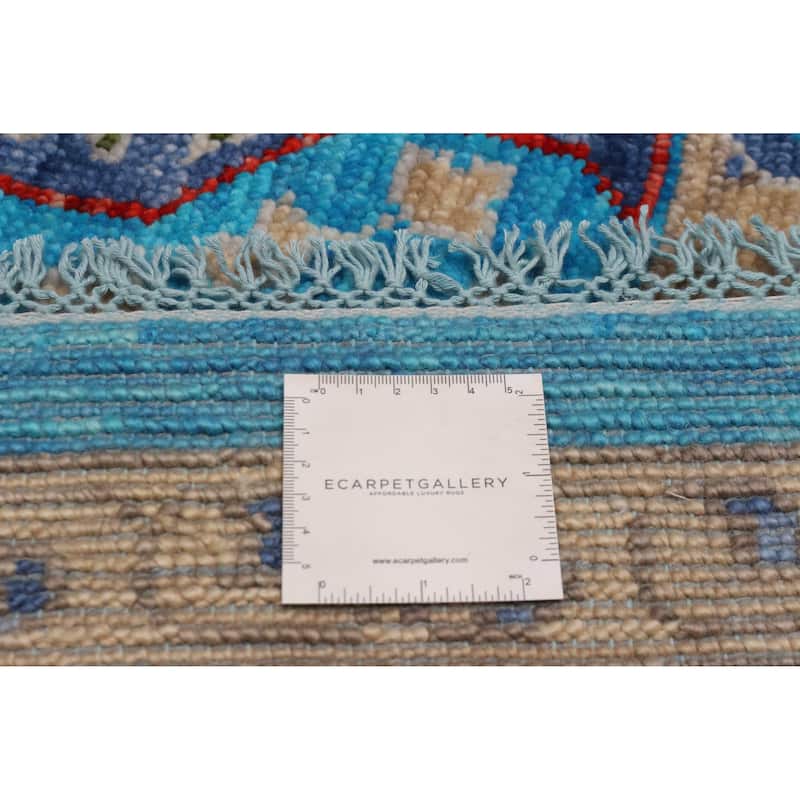 ECARPETGALLERY Hand-knotted Mamluk Turquoise Wool Rug - 9' 2" x 12'