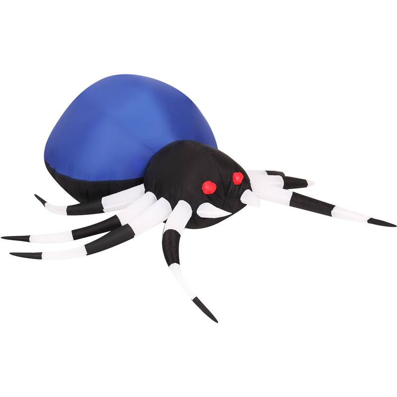 Haunted Hill Farm 6-Ft. Wide Prelit Inflatable Spider with Disco Lights