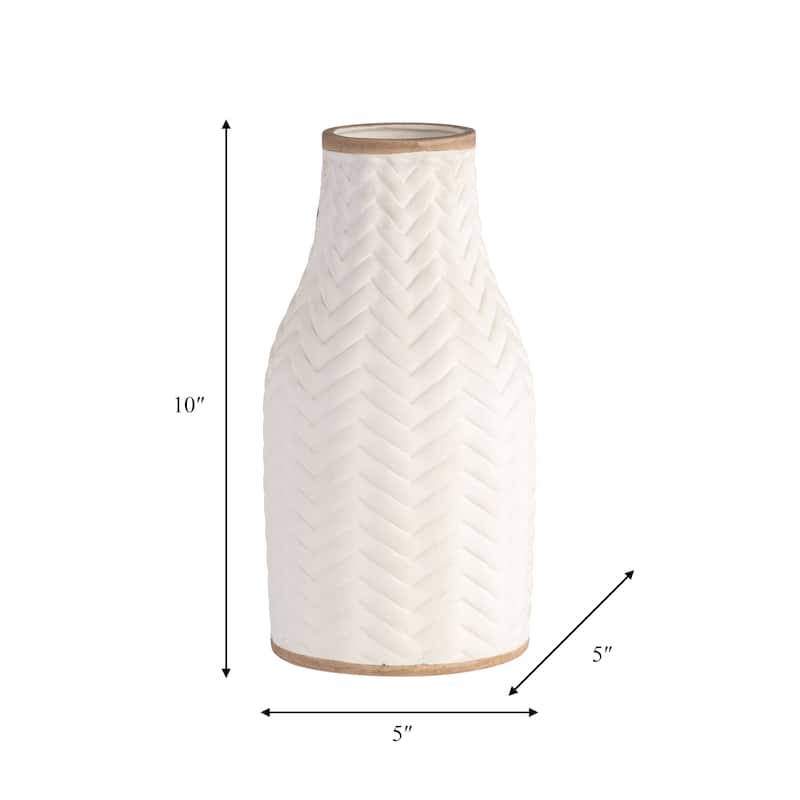 Sagebrook Home Artisan Crafted Ceramic Vase - Versatile Home Accent for Tabletop or Shelf Display