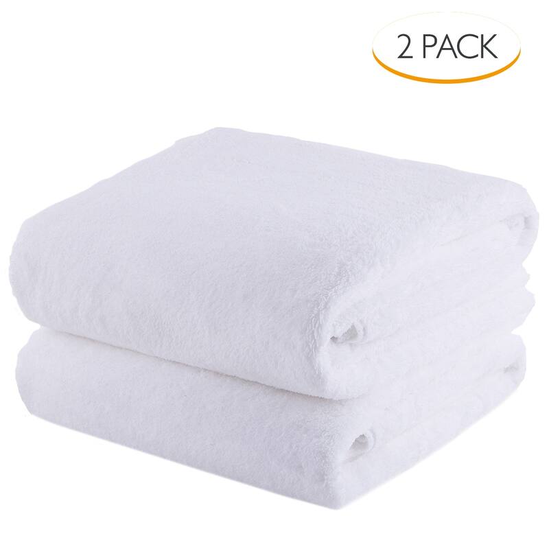 6 Pack Plush Fleece Towel Set - 2 Pack - White