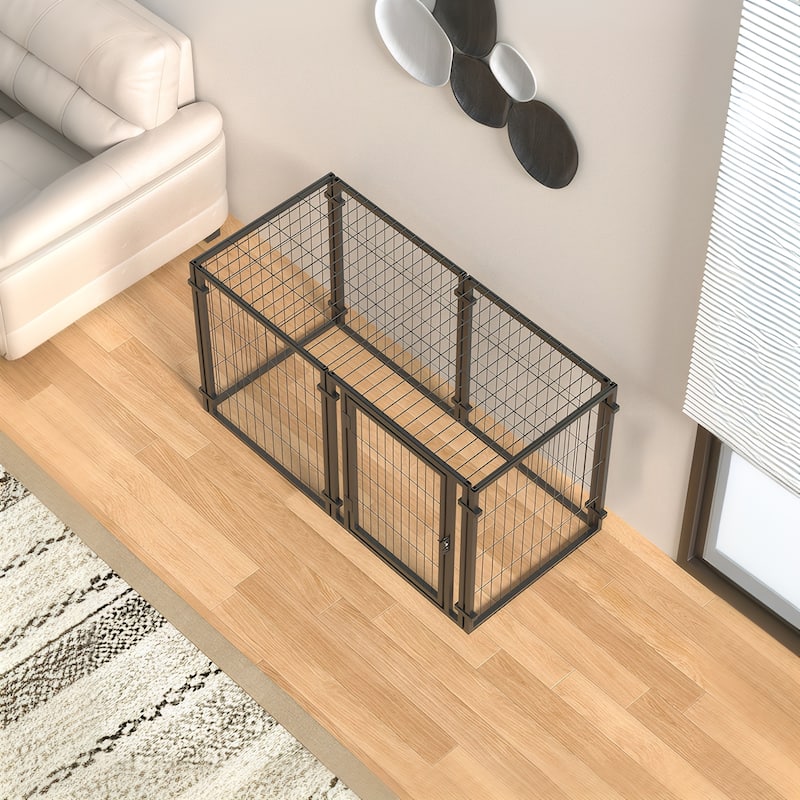 47.2" Dog Crate for Small Medium Large Dogs, Puppy Dog Playpen for Yard Indoor Outdoor Use, Pet Dog Cage Kennel