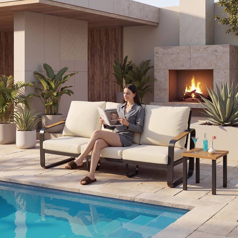 Outdoor Patio Conversation Chair, Loveseat, Sofa with Removable Cushions