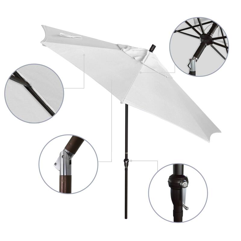 California Umbrella 9' Rd Alum Crank Open Auto Tlit Patio Umbrella