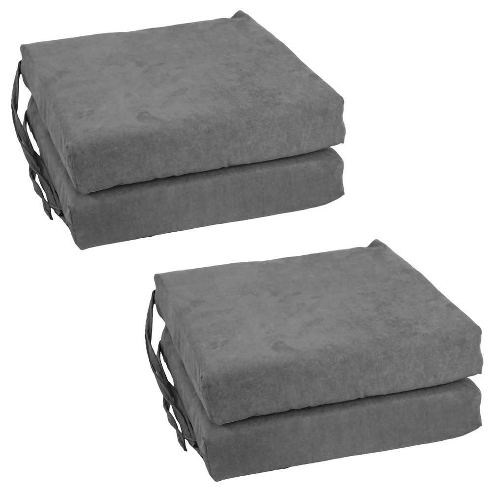 16-inch Square Indoor Microsuede Chair Cushions (Set of 2 or 4) - 16 x 16