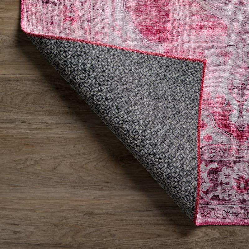 Addison Kensington Casual Medallion Non-skid Area Rug