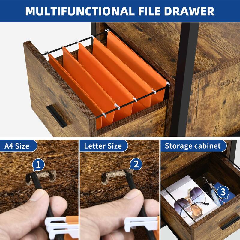 Moasis L Shaped Desk with Storage Shelves, Home Office Corner Desk with Charge Station