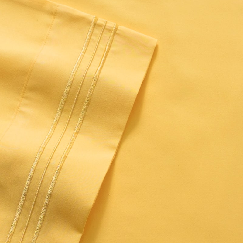 Sweet Home Collection Deep Pocket Soft Microfiber 4-Piece Solid Color Bed Sheet Set - Twin - Yellow