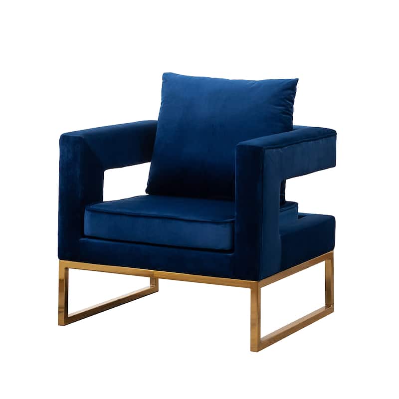 Blue 29.75" Polyester Arm Chair