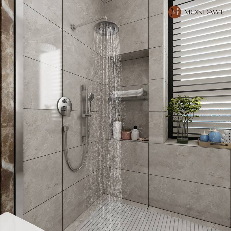 Retro Series 9 in. Rain Wall Mount Dual Shower Heads with 1.8 GPM