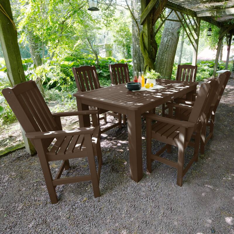 Lehigh 7-Piece Outdoor Dining Set - 42" x 72" Table, Counter-height