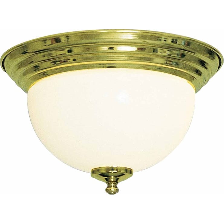 Volume Lighting V7510 1 Light Flush Mount Ceiling Fixture with White - Polished Brass - Polished Brass
