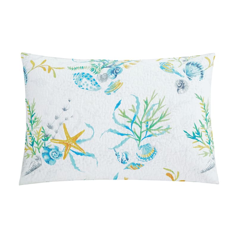 Marlowe Sound Coastal Beach Cotton Quilt Set - Reversible and Machine Washable