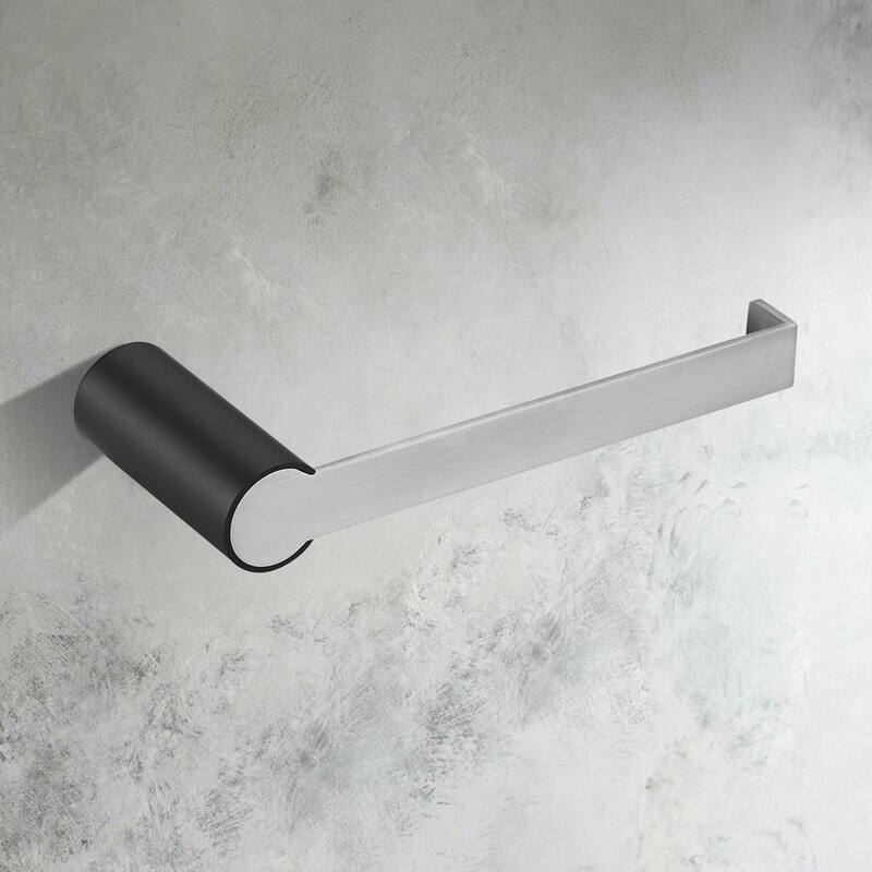 4-Piece Nickel Black Bathroom Hardware Set in Stainless Steel