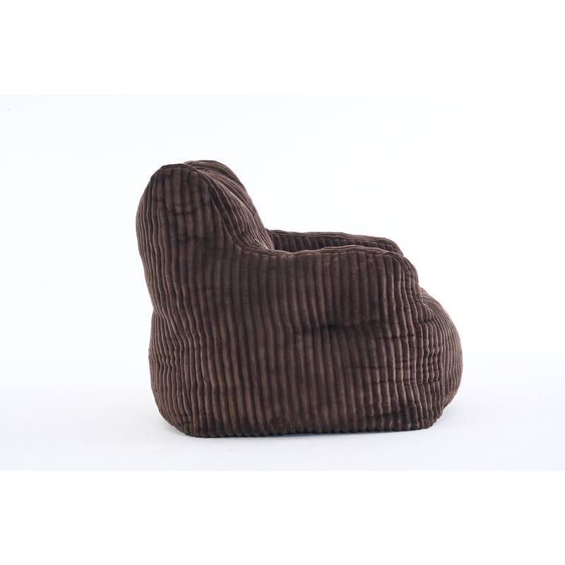 Soft Fluffy Corduroy Fabric Bean Bag Chair Filled With Memory Sponge