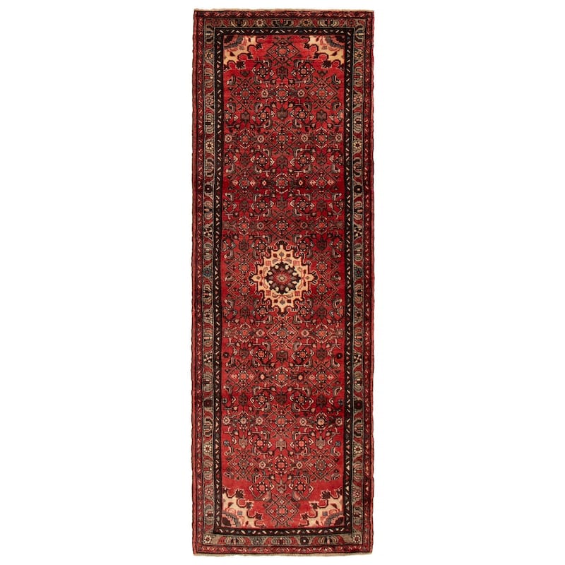 ECARPETGALLERY Hand-knotted Andelz Red Wool Rug - 3'1 x 9'5 - Red - 3'1 x 9'5