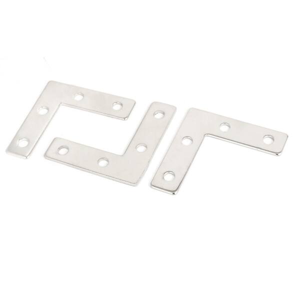 60mm x 60mm L Shaped Right Angle Corner Brace Bracket Fasteners Silver