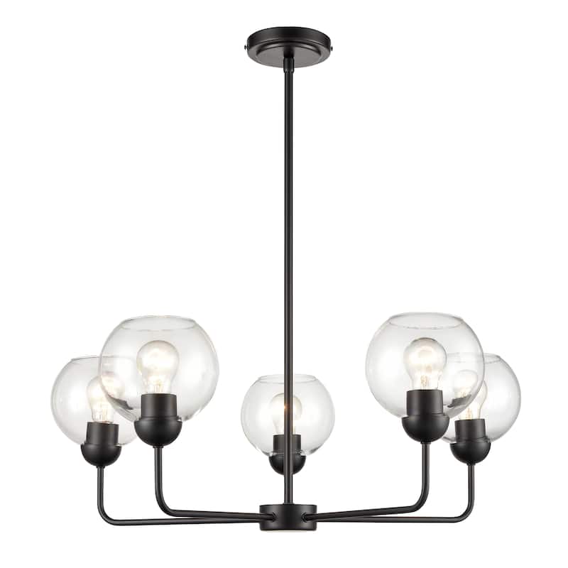 Boman 23-inch Wide 3-Light Chandelier in Matte Black