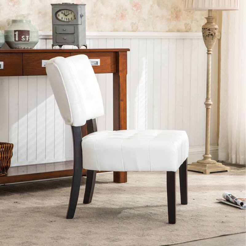 Ivory Modern 31" Button Tufted Accent Chair with Kiln-Dried Hardwood Frame and Oversized Seat