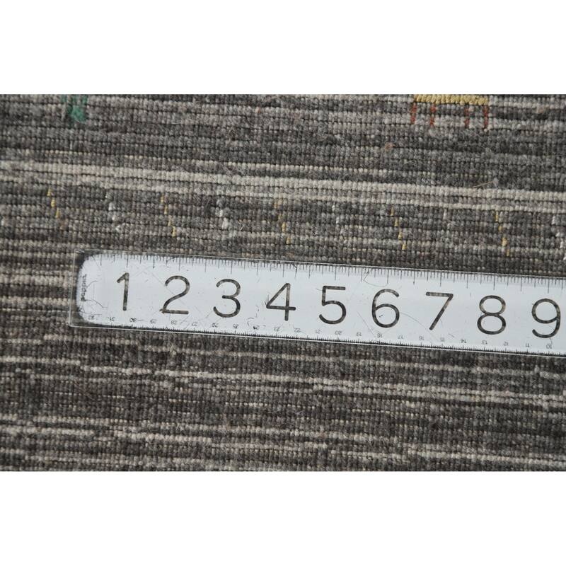Striped Tribal Gabbeh Indian Runner Rug Hand-Knotted Wool Carpet - 3'0" x 10'2"