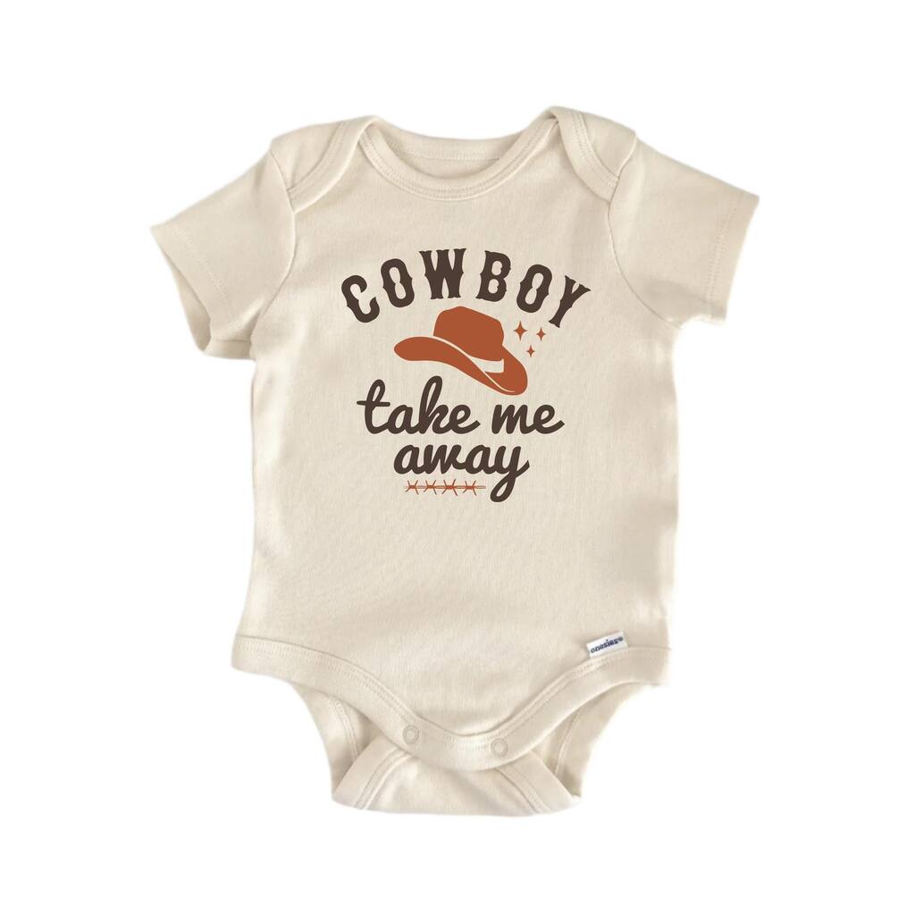 Cowboy Take Me Away Country - Baby Boy Girl Clothes Bodysuit Funny Cute Newborn