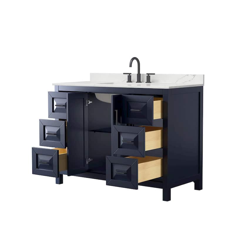 Daria 48-inch Single Vanity, 3 Hole Quartz Top