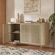 preview thumbnail 3 of 7, Spruce & Spring Rattan Adjustable Shelves Sideboard with Solid Wood Legs