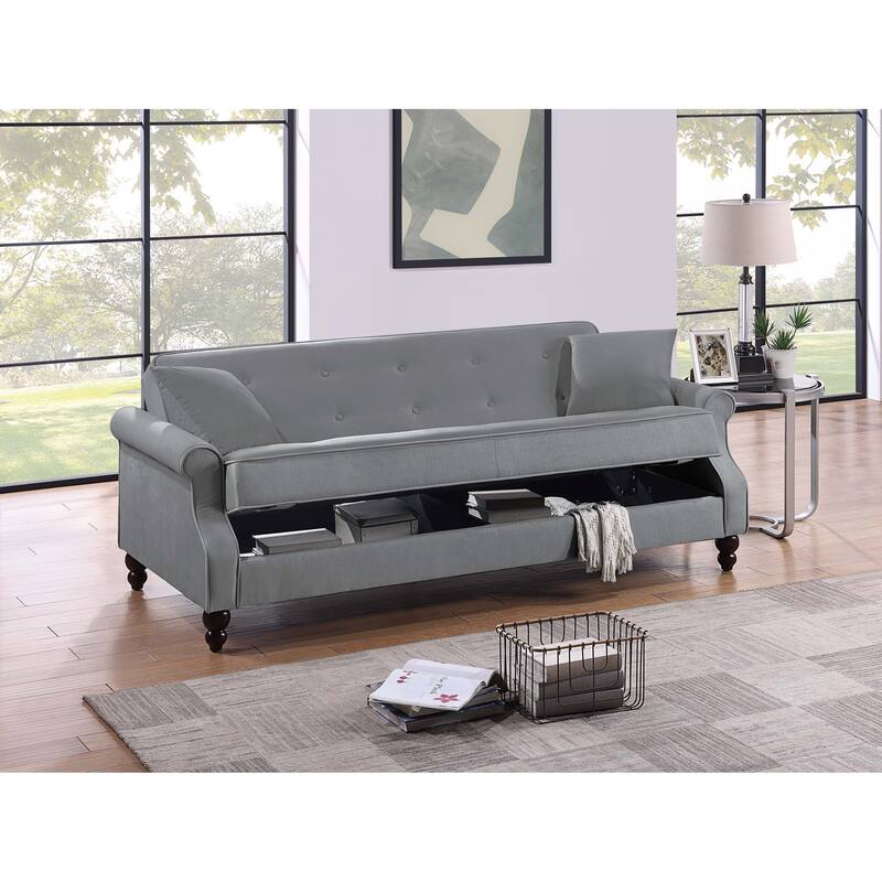 Poundex Adjustable Sofa - Gray