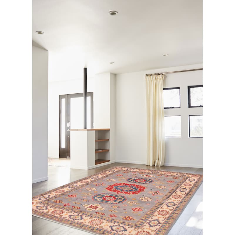 ECARPETGALLERY Hand-knotted Uzbek Ghazni Grey Wool Rug - 8'11 x 11'9